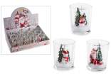 Glass jar candle with Christmas character