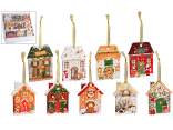Glossy ceramic Christmas house decoration to hang