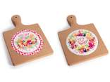 Glossy ceramic and cork trivet