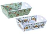 Grand plateau en papier avec poignées et décorations paysagè