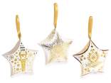 Hanging Paper Star Box with Gold Print