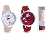 Hearts and Stars Quartz Watch with Silicone Strap