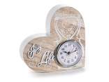 Horloge coeur en bois 