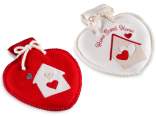 Hot water bottle 600 ml covered in fabric with embroidery