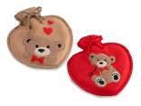 Hot water bottle 600 ml fabric covering embroidered teddy