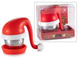 Infuseur inox avec bonnet de Noël et soucoupe