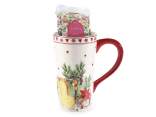 Infuso per tisana da 40g in tazza mug in ceramica lucida