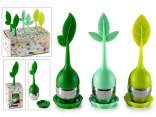 Infusor de hojas de acero inoxidable y silicona con platillo