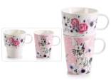 Juego de 2 tazas apilables de porcelana con forma de conejit