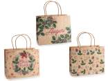 Kraft paper bag / envelope Christmas berries and holly