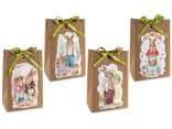 Kraft paper bag with rabbit shape and ribbon
