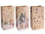 Kraft paper bag without handles with gingerbread print
