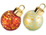 Lampada a pallina di Natale in vetro decorato con luci LED