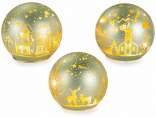 Lámpara navideña de esfera de cristal decorada con luces LED