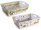 Large paper tray with handles and Christmas decorations
