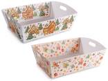 Large paper tray with handles and Christmas decorations