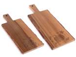 Lot de 2 planches à découper en bois d'acacia aavec écorce