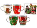 Lot de 2 tasses de Noël en porcelaine de 70 ml détails dorés