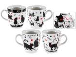Lot de 2 tasses en porcelaine de 70 ml décorées de chats