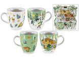 Lot de 2 tasses en porcelaine de 70 ml décorées d'un paysage