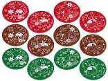 Lot de 4 sous-verres en tissu imprimés de Noël