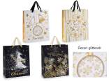 Medium Christmas paper bag/envelope with glitter and handles