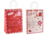 Medium paper bag/envelope with handles, Valentine's Day prin