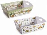 Medium paper tray with handles and Christmas decorations
