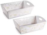 Medium paper tray with handles and golden decorations
