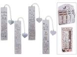Metal bookmark with cat decorations and heart pendant