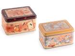 Metal food box with honey and bees print