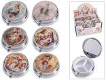 Metal pill box with sacred prints and 3 food compartments