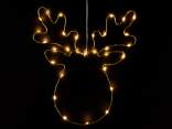 Metal reindeer with warm white LED lights to hang