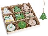 Muestra 72 adornos navideños de madera para colgar