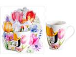 Mug en porcelaine de 300 ml à motif floral et lettre J