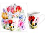 Mug en porcelaine de 300 ml avec motif floral et lettre G