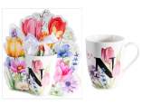 Mug en porcelaine de 300 ml avec motif floral et lettre N