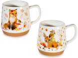 Mug en porcelaine décorée de 500 ml avec fond en liège