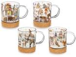 Mug en verre de 250 ml avec anse, base en liège