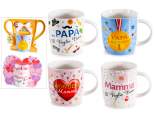Mug porcelaine de 300 ml décoré avec les mots Mamma e Papà