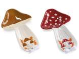 Mushroom shaped ceramic spoon rest