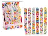 Nail file with floral decorations