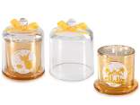 Nativity scented candle in glass bell with bow