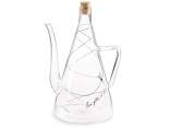 Oliera in vetro 600ml con tappo in sughero decorata