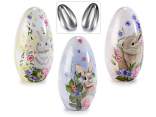 Openable metal Easter egg for food to stand