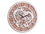 Orologio da parete in legno con decori rose e cuori