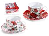 Pack of 2 porcelain cups w/2 saucers 