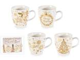 Pack of 2 porcelain cups with golden decorations 