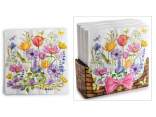 Pack of 20 paper napkins with floral decorations