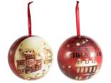 Pallina in metallo apribile da appendere villaggio Natale